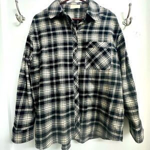 nuuds Black and White Plaid Button Down Shirt